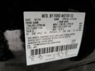 2020 Ford Explorer ST with VIN 1FM5K8GCXLGA41094, listed as a Copart auction lot 46033285 with 47,039 mi miles and Salvage Title. Bid and sale history available at DreamBid. Image 13.