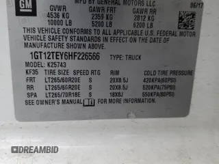 2017 GMC Sierra 2500HD SLT with VIN 1GT12TEY6HF226566, listed as a Copart auction lot 85250664 with 167,471 mi miles and Salvage Title. Bid and sale history available at carsss.com. Image 12.