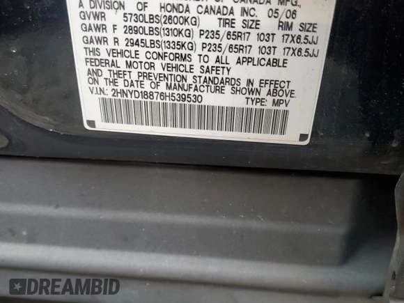 2006 Acura MDX Touring w/Navi with VIN 2HNYD18876H539530, listed as a Copart auction lot 47628035 with 115,525 mi miles and Salvage Title. Bid and sale history available at carsss.com. Image 12.