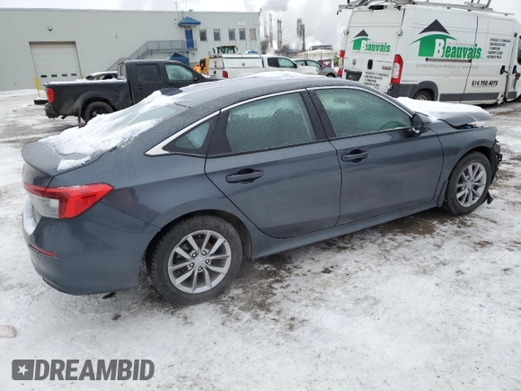 2024 Honda Civic Sedan EX with VIN 2HGFE2F32RH101348, listed as a Copart auction lot 43784045 with 23,153 mi miles and Salvage Title. Bid and sale history available at carsss.com. Image 3.