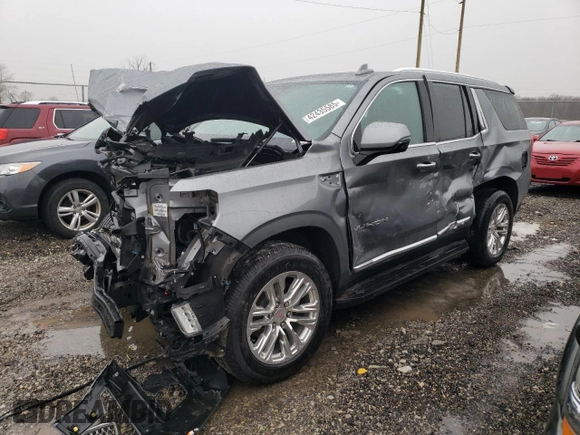 2022 GMC Yukon SLT with VIN 1GKS2BKD5NR200796, listed as a Copart auction lot 42435585 with 58,818 mi miles and Salvage Title. Bid and sale history available at carsss.com. Image 1.