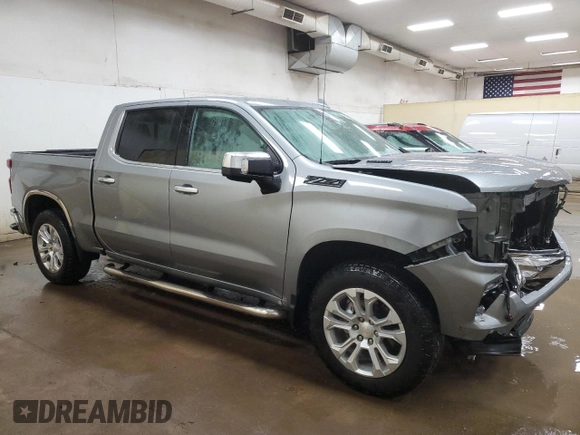 2024 Chevrolet Silverado 1500 LTZ with VIN 1GCUDGE84RZ104576, listed as a Copart auction lot 51323015 with 17,263 mi miles and Salvage Title. Bid and sale history available at DreamBid. Image 4.