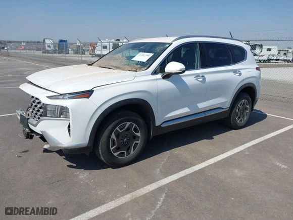 2022 Hyundai Santa Fe Hybrid Blue with VIN KM8S2DA13NU057239, listed as a IAAI auction lot 41887396 with 49,106 mi miles. Bid and sale history available at carsss.com. Image 20.