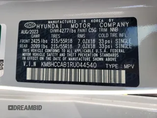 2024 Hyundai Kona SEL with VIN KM8HCCAB1RU044540, listed as a Copart auction lot 44995405 with 3,133 mi miles and Clean Title. Bid and sale history available at carsss.com. Image 12.