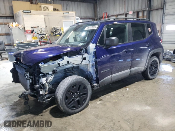 2019 Jeep Renegade Sport z VIN ZACNJBAB5KPK21165, wystawiony jako Copart lot #46058005 z przebiegiem 88 199 mil mil oraz Szkoda całkowita • Salvage title. Historia ofert i sprzedaży dostępna na DreamBid. Obrazek 1.