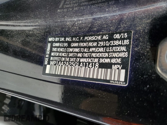 2016 Porsche Cayenne with VIN WP1AA2A25GLA11418, listed as a Copart auction lot 47500685 with 124,696 mi miles and Clean Title. Bid and sale history available at carsss.com. Image 14.