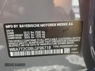 2020 BMW 7 Series 740i with VIN WBA7T2C09LGF96718, listed as a Copart auction lot 63169003 with 43,315 mi miles. Bid and sale history available at carsss.com. Image 12.