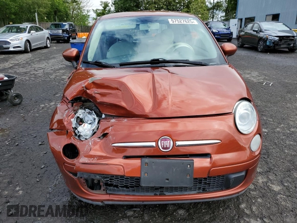 2013 FIAT 500 Pop with VIN 3C3CFFAR2DT649212, listed as a Copart auction lot 57527625 with 156,251 mi miles and Salvage title. Bid and sale history available at DreamBid. Image 5.