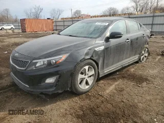 2014 Kia Optima Hybrid LX with VIN KNAGM4AD3E5066447, listed as a Copart auction lot 47736625 with 217,600 mi miles and Salvage Title. Bid and sale history available at carsss.com. Image 1.