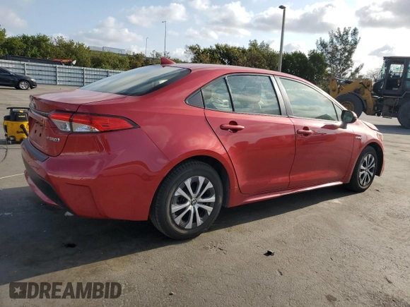 2021 Toyota Corolla Hybrid LE with VIN JTDEAMDE5MJ012662, listed as a Copart auction lot 52142455 with 138,564 mi miles and Clean Title. Bid and sale history available at carsss.com. Image 3.