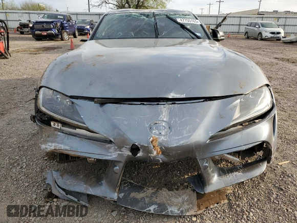 2021 Toyota GR Supra 3.0 with VIN WZ1DB0C00MW045841, listed as a Copart auction lot 47755165 with 0 mi miles and Salvage Title. Bid and sale history available at carsss.com. Image 5.