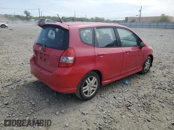 2007 Honda Fit Sport with VIN JHMGD37677S068288, listed as a Copart auction lot 55105865 with Not provided miles and Clean title. Bid and sale history available at DreamBid. Image 3.