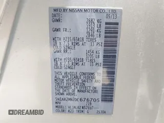 2013 Nissan Pathfinder SL z VIN 5N1AR2MN2DC676705, wystawiony jako IAAI lot #42407363 z przebiegiem 152 610 mil mil oraz . Historia ofert i sprzedaży dostępna na DreamBid. Obrazek 9.