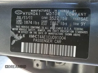 2012 Hyundai Accent GLS with VIN KMHCT4AE1CU091004, listed as a Copart auction lot 53782345 with 99,247 mi miles and Clean Title. Bid and sale history available at carsss.com. Image 12.