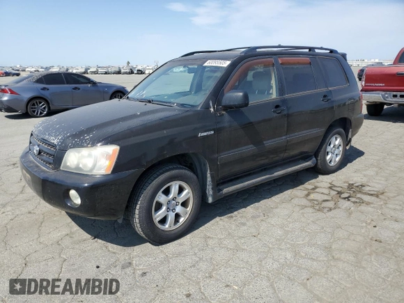 2001 Toyota Highlander with VIN JTEHF21AX10007944, listed as a Copart auction lot 60095505 with 296,404 mi miles and Clean title. Bid and sale history available at DreamBid. Image 1.