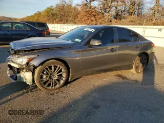 2016 Infiniti Q50 3.0t Red Sport 400 with VIN JN1FV7AR4GM451570, listed as a Copart auction lot 85883704 with 87,050 mi miles and Non Repairable. Bid and sale history available at carsss.com. Image 1.