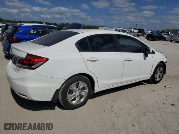 2014 Honda Civic Sedan LX with VIN 19XFB2F50EE051256, listed as a Copart auction lot 55284985 with 148,871 mi miles and Salvage Title. Bid and sale history available at carsss.com. Image 3.