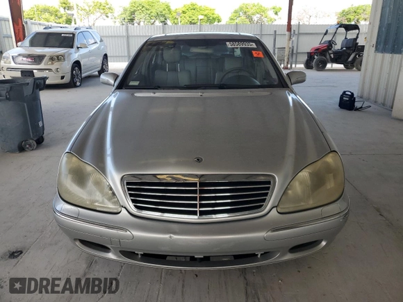 2002 Mercedes-Benz S 430 with VIN WDBNG70J22A278655, listed as a Copart auction lot 58589935 with Not provided miles and Salvage title. Bid and sale history available at DreamBid. Image 5.