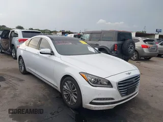 2017 Genesis G80 3.8L with VIN KMHGN4JE3HU212182, listed as a IAAI auction lot 42151435 with 84,460 mi miles and . Bid and sale history available at DreamBid. Image 1.