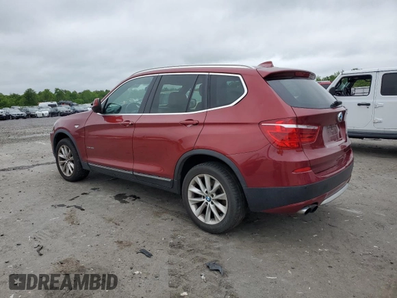 2013 BMW X3 xDrive28i with VIN 5UXWX9C55D0A23234, listed as a Copart auction lot 56388885 with 112,050 mi miles and Clean Title. Bid and sale history available at DreamBid. Image 2.