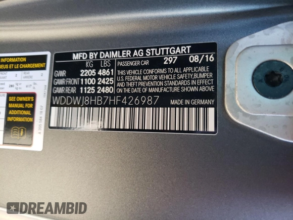2017 Mercedes-Benz C 63 S AMG with VIN WDDWJ8HB7HF426987, listed as a Copart auction lot 87199724 with 20,412 mi miles and Clean Title. Bid and sale history available at carsss.com. Image 12.