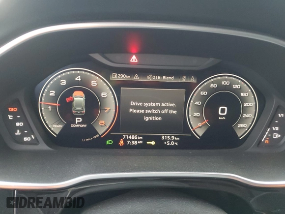 2019 Audi Q3 S line Prestige with VIN WA1FECF38K1079598, listed as a Copart auction lot 75451884 with 71,486 mi miles and Salvage Title. Bid and sale history available at carsss.com. Image 9.