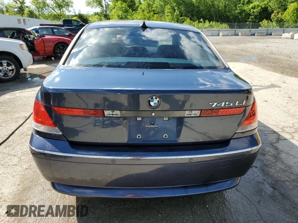 2003 BMW 7 Series 745Li with VIN WBAGN63433DR16621, listed as a Copart auction lot 53886355 with 122,775 mi miles and Non repairable. Bid and sale history available at DreamBid. Image 6.