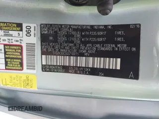 2016 Toyota Sienna L with VIN 5TDZK3DC5GS710011, listed as a IAAI auction lot 42358731 with 119,104 mi miles and . Bid and sale history available at DreamBid. Image 9.