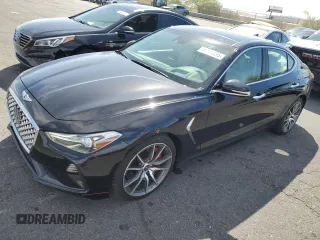 2021 Genesis G70 3.3T z VIN KMTG34LE7MU071166, wystawiony jako Copart lot #54074495 z przebiegiem 17 331 mil mil oraz Szkoda całkowita • Salvage title. Historia ofert i sprzedaży dostępna na DreamBid. Obrazek 1.