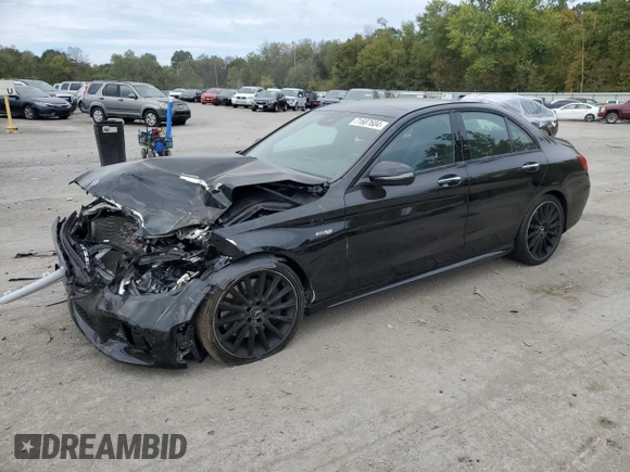 2021 Mercedes-Benz C 43 AMG with VIN W1KWF6EB3MR605899, listed as a Copart auction lot 71687604 with 39,876 mi miles and Salvage title. Bid and sale history available at DreamBid. Image 1.