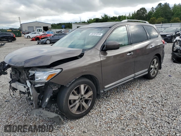2016 Nissan Pathfinder Platinum с VIN 5N1AR2MN7GC620411, выставлен на аукционе Copart как лот 58701515 с пробегом 157 726 миль миль и Списание • Salvage title. История ставок и продаж доступна на DreamBid. Изображение 1.
