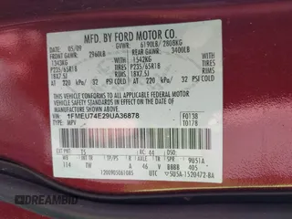 2009 Ford Explorer Eddie Bauer with VIN 1FMEU74E29UA36878, listed as a IAAI auction lot 42398336 with 106,191 mi miles and . Bid and sale history available at DreamBid. Image 9.