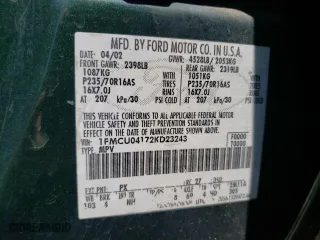 2002 Ford Escape Limited with VIN 1FMCU04172KD23243, listed as a Copart auction lot 57082104 with 153,480 mi miles and Clean Title. Bid and sale history available at carsss.com. Image 13.