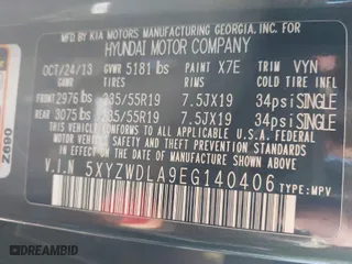 2014 Hyundai Santa Fe Sport with VIN 5XYZWDLA9EG140406, listed as a IAAI auction lot 40949227 with 156,157 mi miles. Bid and sale history available at carsss.com. Image 9.