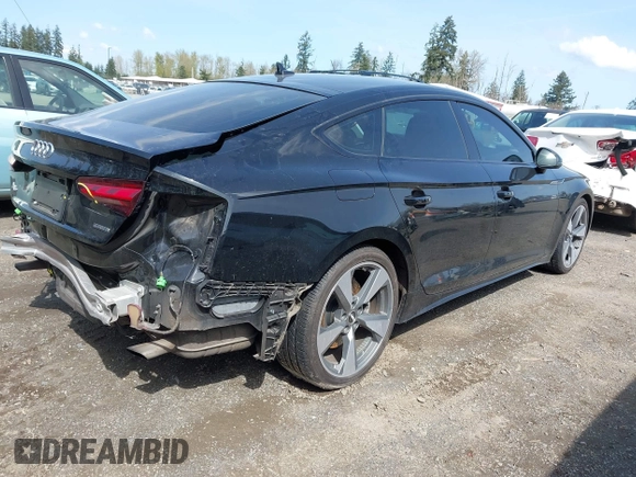 2020 Audi A5 Sportback Premium Plus with VIN WAUBNCF50LA004494, listed as a IAAI auction lot 42003551 with 32,595 mi miles. Bid and sale history available at carsss.com. Image 4.