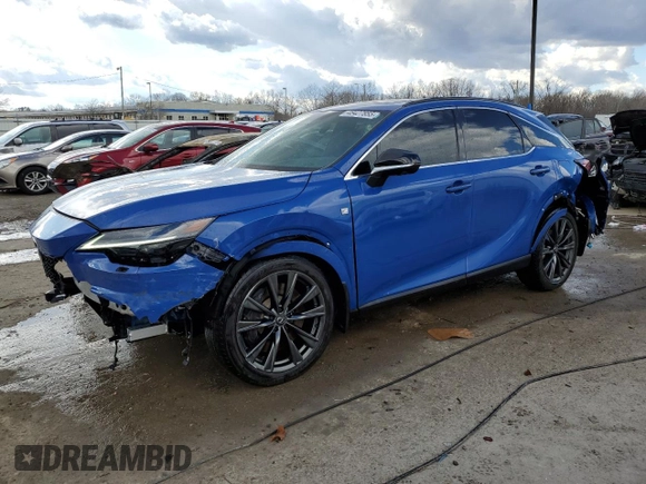 2023 Lexus RX with VIN 2T2BAMCA8PC030375, listed as a Copart auction lot 46427855 with 30,857 mi miles and Salvage Title. Bid and sale history available at carsss.com. Image 1.
