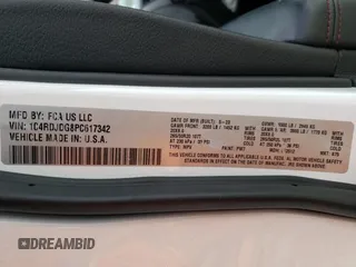2023 Dodge Durango GT с VIN 1C4RDJDG8PC617342, выставлен на аукционе Copart как лот 50055925 с пробегом Не указан миль и Списание • Salvage title. История ставок и продаж доступна на DreamBid. Изображение 13.