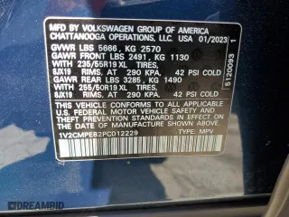 2023 Volkswagen ID.4 Pro with VIN 1V2CMPE82PC012229, listed as a Copart auction lot 62130623 with 9,760 mi miles. Bid and sale history available at carsss.com. Image 13.