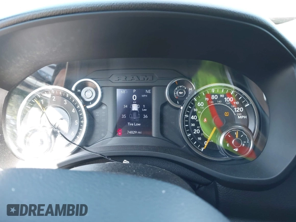 2021 Ram 1500 Big Horn with VIN 1C6SRFFT7MN620668, listed as a IAAI auction lot 42183592 with 74,829 mi miles and . Bid and sale history available at DreamBid. Image 7.
