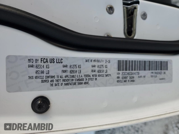 2016 Chrysler 300 S with VIN 2C3CCABG3GH141739, listed as a Copart auction lot 84369714 with Not Provided miles and Salvage Title. Bid and sale history available at DreamBid. Image 12.