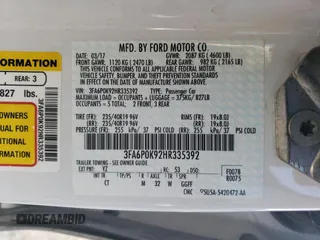 2017 Ford Fusion Titanium with VIN 3FA6P0K92HR335392, listed as a Copart auction lot 47507844 with 125,292 mi miles and Salvage Title. Bid and sale history available at carsss.com. Image 13.