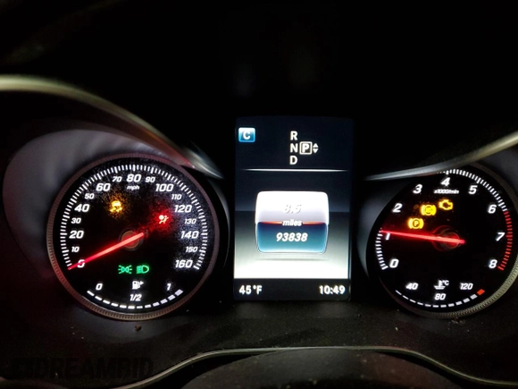 2015 Mercedes-Benz C 300 with VIN 55SWF4JB1FU075797, listed as a Copart auction lot 49870755 with 93,838 mi miles and Salvage Title. Bid and sale history available at carsss.com. Image 9.