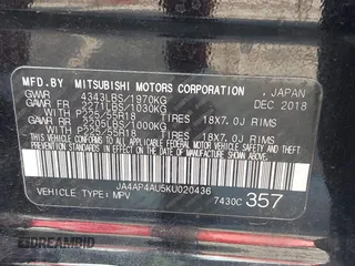 2019 Mitsubishi Outlander SE with VIN JA4AP4AU5KU020436, listed as a IAAI auction lot 42687315 with 94,533 mi miles and . Bid and sale history available at DreamBid. Image 9.