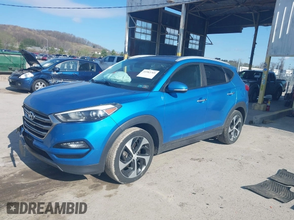 2016 Hyundai Tucson Eco with VIN KM8J3CA24GU054350, listed as a IAAI auction lot 41983769 with 132,424 mi miles. Bid and sale history available at carsss.com. Image 17.