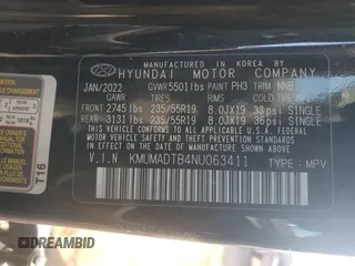 2022 Genesis GV70 2.5T z VIN KMUMADTB4NU063411, wystawiony jako Copart lot #88245785 z przebiegiem 16 290 mil mil oraz Szkoda całkowita • Salvage title. Historia ofert i sprzedaży dostępna na DreamBid. Obrazek 13.