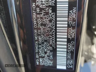 2022 Toyota Mirai XLE с VIN JTDAAAAA0NA005683, выставлен на аукционе Copart как лот 59494793 с пробегом 14 012 миль миль и . История ставок и продаж доступна на DreamBid. Изображение 12.