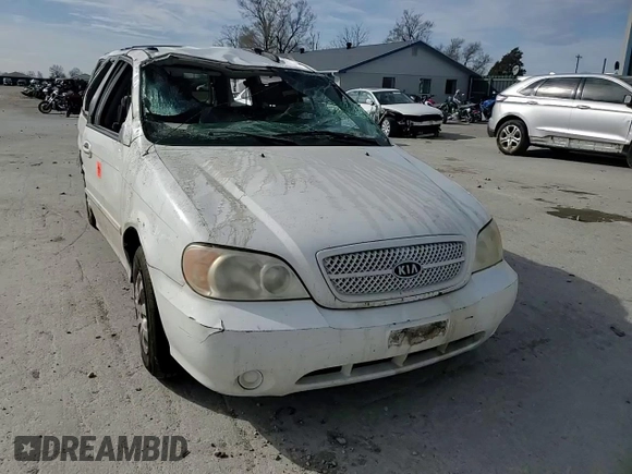 2005 Kia Sedona LX with VIN KNDUP132656684850, listed as a Copart auction lot 80095484 with 182,199 mi miles and Non Repairable. Bid and sale history available at carsss.com. Image 10.