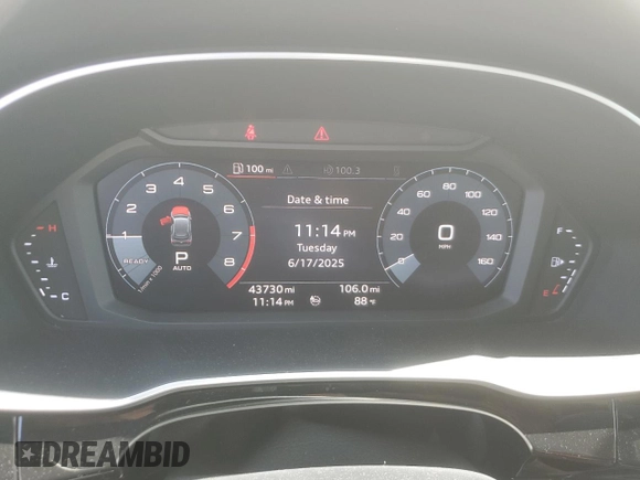 2020 Audi Q3 Premium with VIN WA1AECF32L1031641, listed as a Copart auction lot 60266275 with 43,730 mi miles and Salvage title. Bid and sale history available at DreamBid. Image 9.