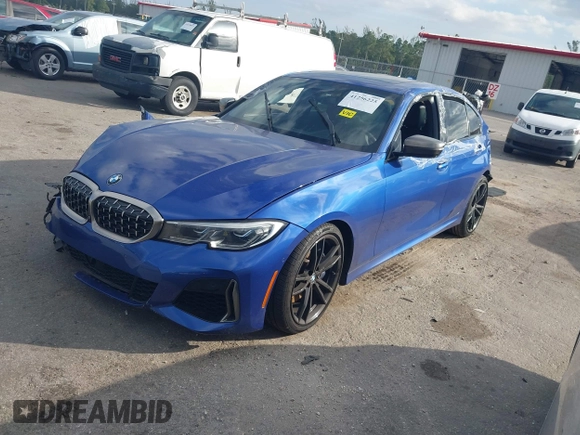 2020 BMW 3 Series M340i xDrive with VIN WBA5U9C00LA379345, listed as a IAAI auction lot 41256225 with 57,856 mi miles and . Bid and sale history available at DreamBid. Image 2.
