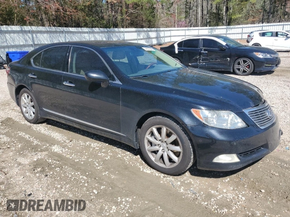 2009 Lexus LS 460 with VIN JTHCL46F195003527, listed as a Copart auction lot 49570505 with 279,651 mi miles and Salvage title. Bid and sale history available at DreamBid. Image 4.